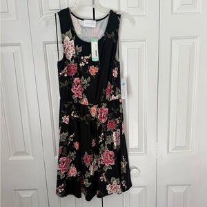 French Grey Floral Dress